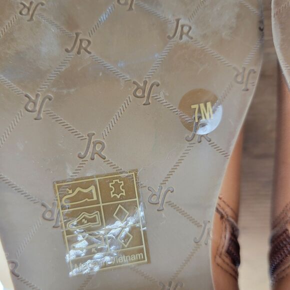 Jack Rogers Peyton Ankle Boots Size 7 Light Brown Leather Whipstitching Low Heel - Picture 10 of 10